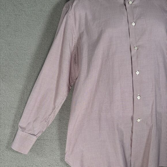 Stefano Ricci Dress Shirt Men’s Size 17/43 White Red Check Cotton Button Up - Picture 6 of 16